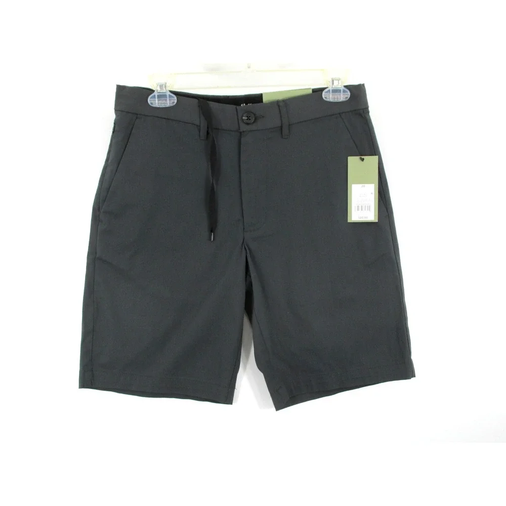 NWT GOODFELLOW Tech Shorts Men 28 Gray Wrinkle Resist Quick Dry Extra Stretch